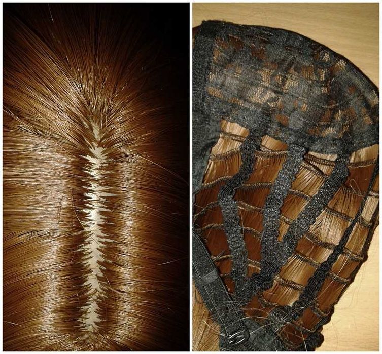 Brązowa długa 100cm prosta peruka z przedziałkiem cosplay brązowy wig