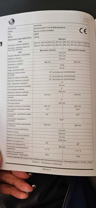 lekki składany wózek inwalidzki