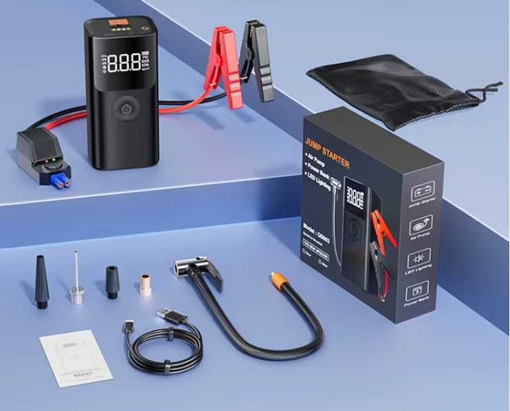 Urządzenie Rozruchowe BOOSTER POWERBANK KOMPRESOR 4w1 12V