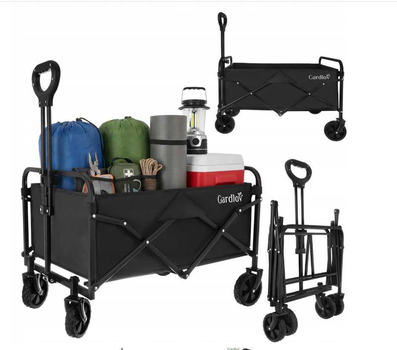 Wózek transportowy składany ogrodowy na zakupy 100 kg 90 L