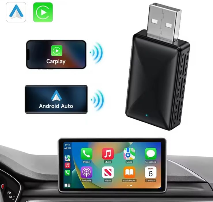 Bezprzewodowy adapter Carplay Android Auto WiFi BT Auto Connect 2in1