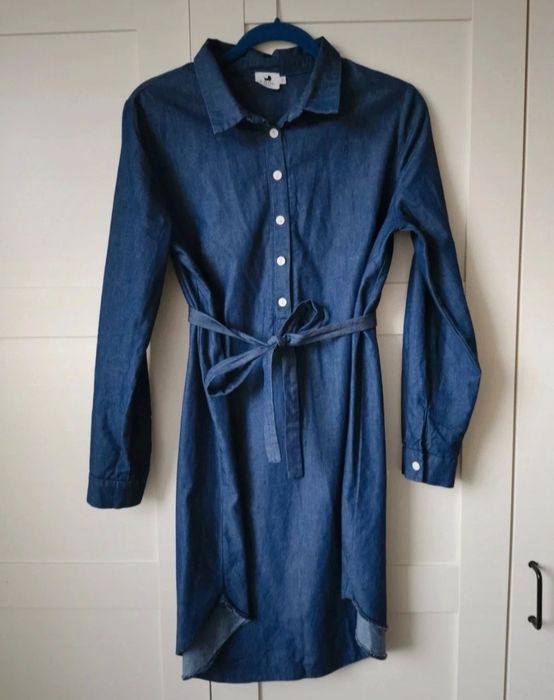 Granatowa sukienka ciążowa jeansowa Cool mama r.M