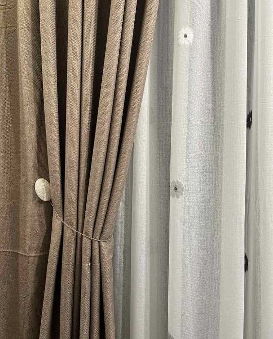 штори блекаут льон рогожка на тасьмі