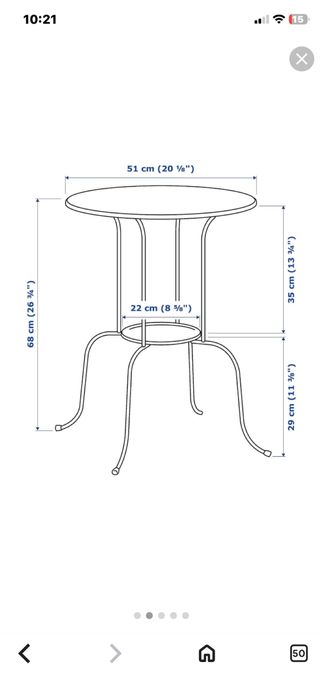 Mesa metálica  IKEA LINDVED – branca