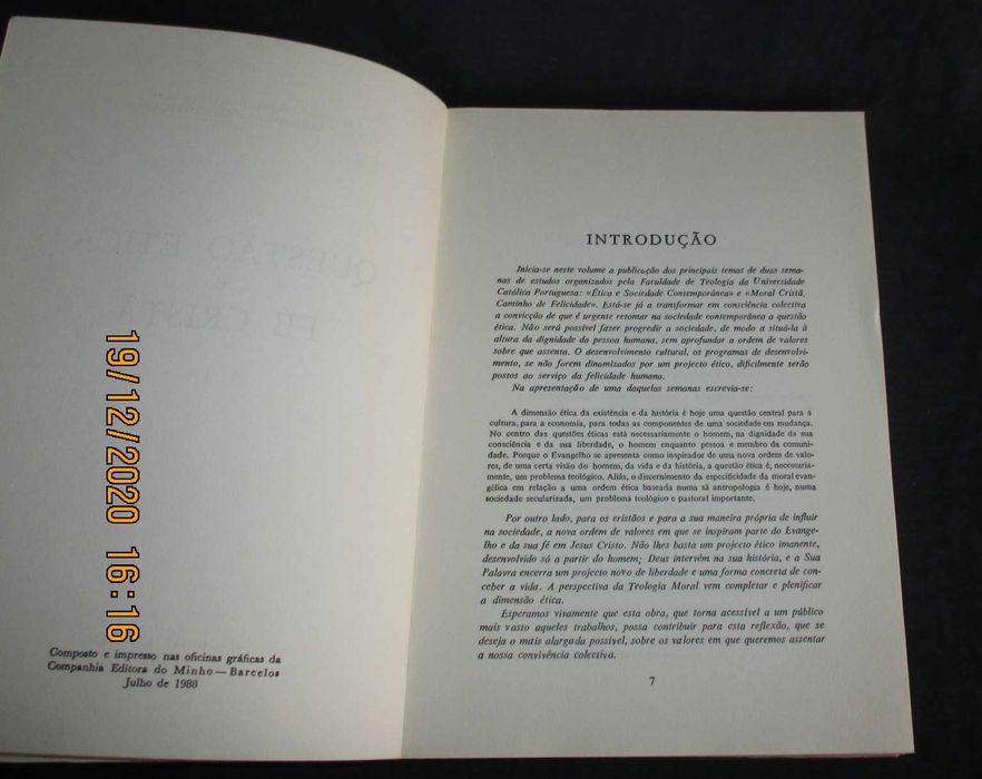 Livro Questão Ética e Fé Cristã I Verbo