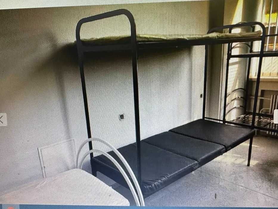 Ліжко металеве з матрацом одноярусне, двоярусне
