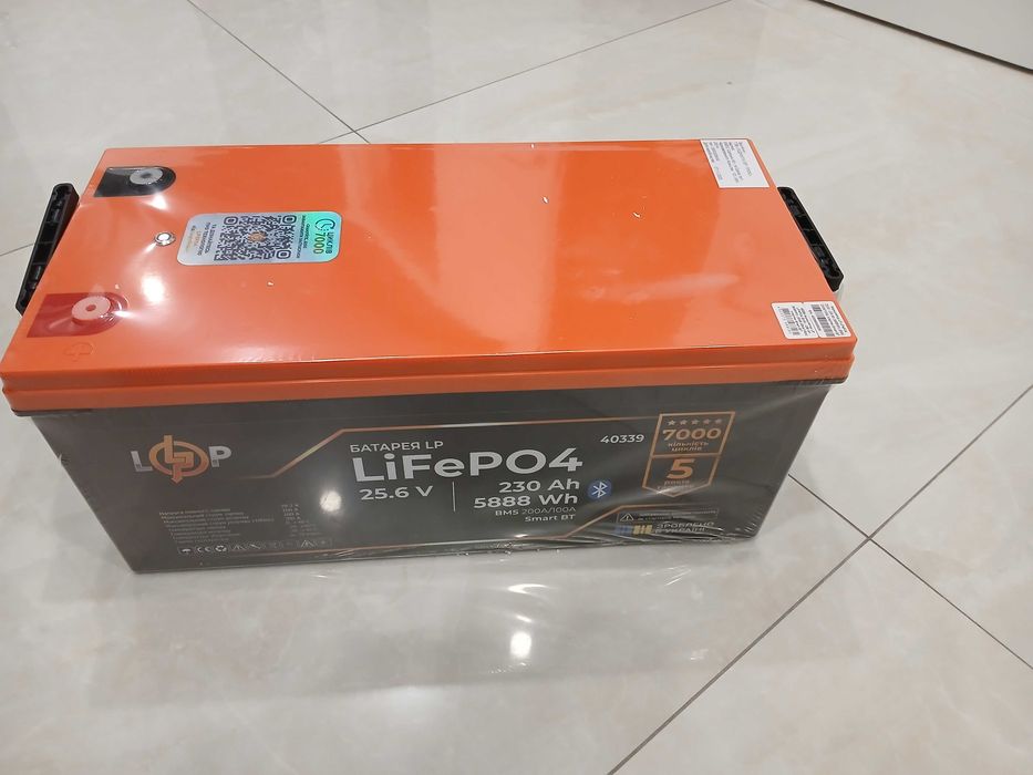 Акумулятор LP LiFePO4 25,6V - 230 Ah (5888Wh) (BMS 200A/100А) Smart BT