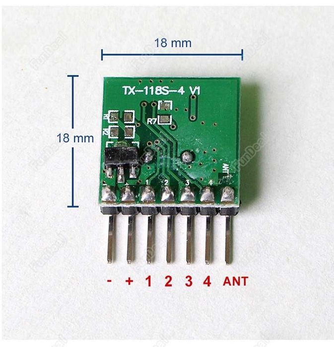 Приемник и передатчик 433 МГц (RX480 TX118) 4 канальные