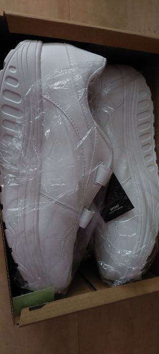 Buty białe unisex - Flagowe wysoka koturna