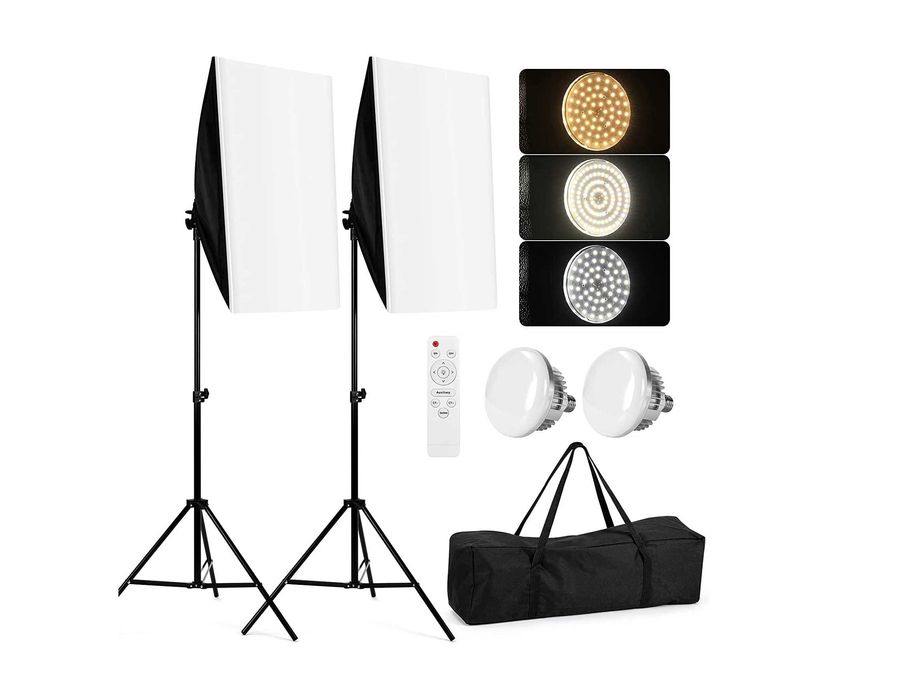 LED Lighting Kit 2 Softboxes Bicolor with Remote Control64584500622083120