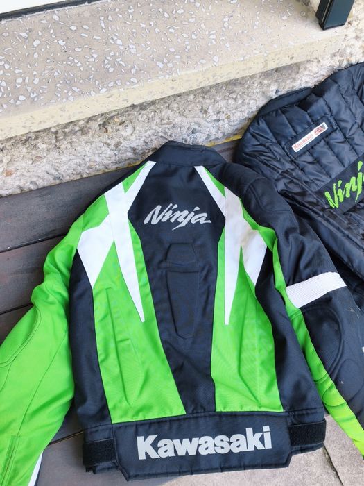 Kurtki Kawasaki Ninja L, komplet 2 sztuki, zielona z ochraniaczami