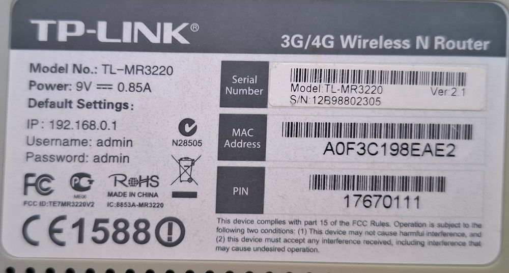 Router wifi  3g/4g Tp-link MR3220