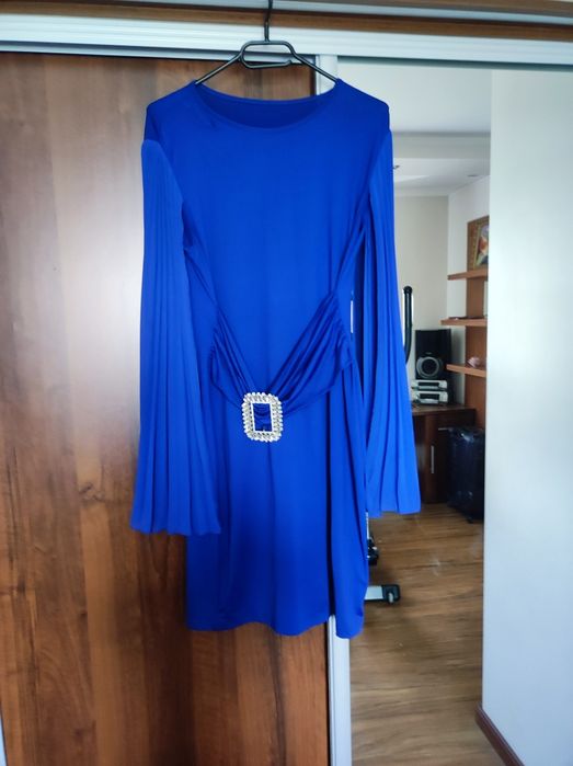 Sukienka elegancka L niebieska