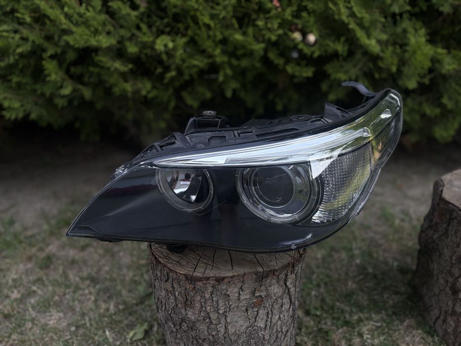 BMW E60 Bi-Xenon Nieskrętny Komplet Lamp Przód Oryginał EU