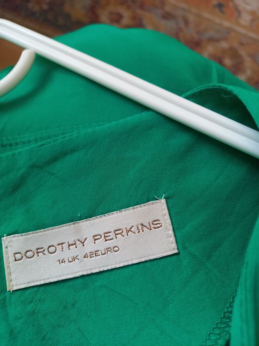 Śliczna zielona sukienka z  rękawkiem Dorothy Perkins rozmiar 14