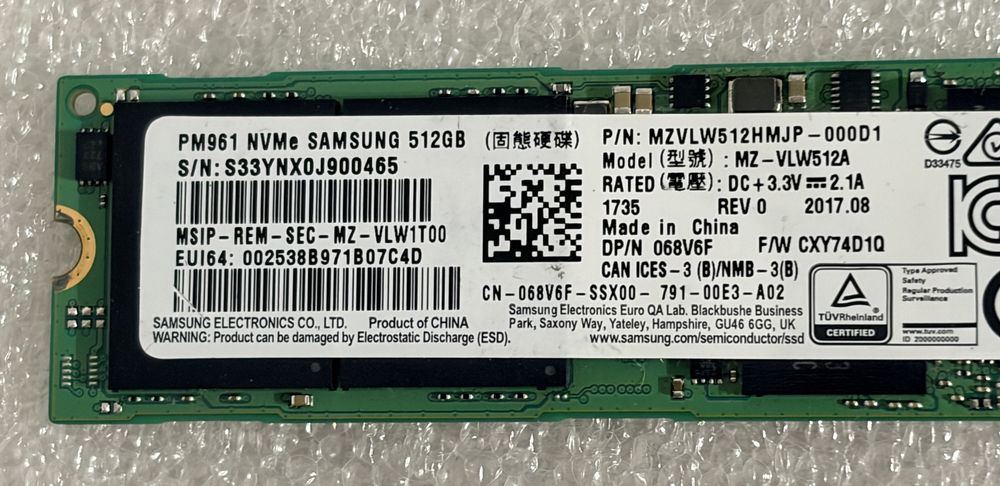 Dysk NVMe 512GB Samsung, MZVLW512HMJP