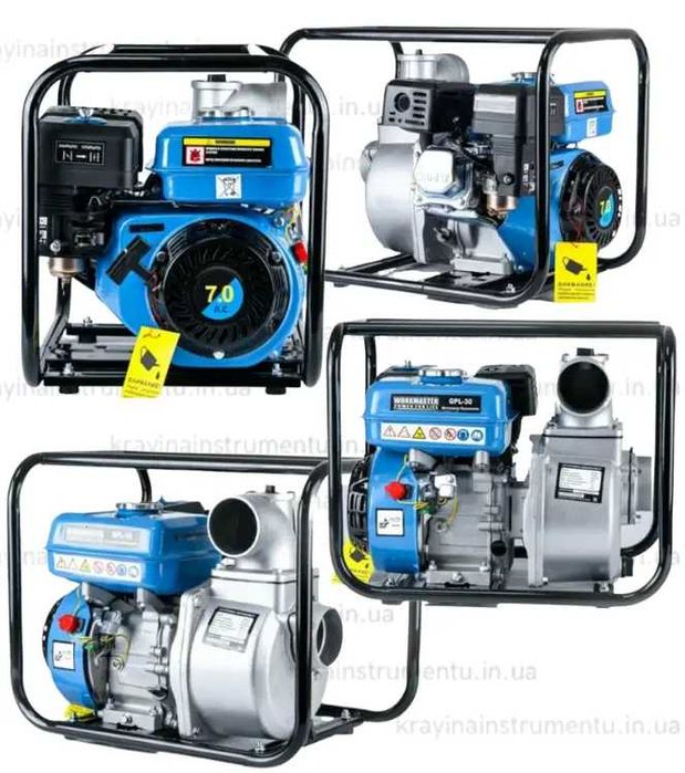 Бензинова мотопомпа 4-х тактна Workmaster (5,5 к.с, 80 мм, 1000 л/хв)