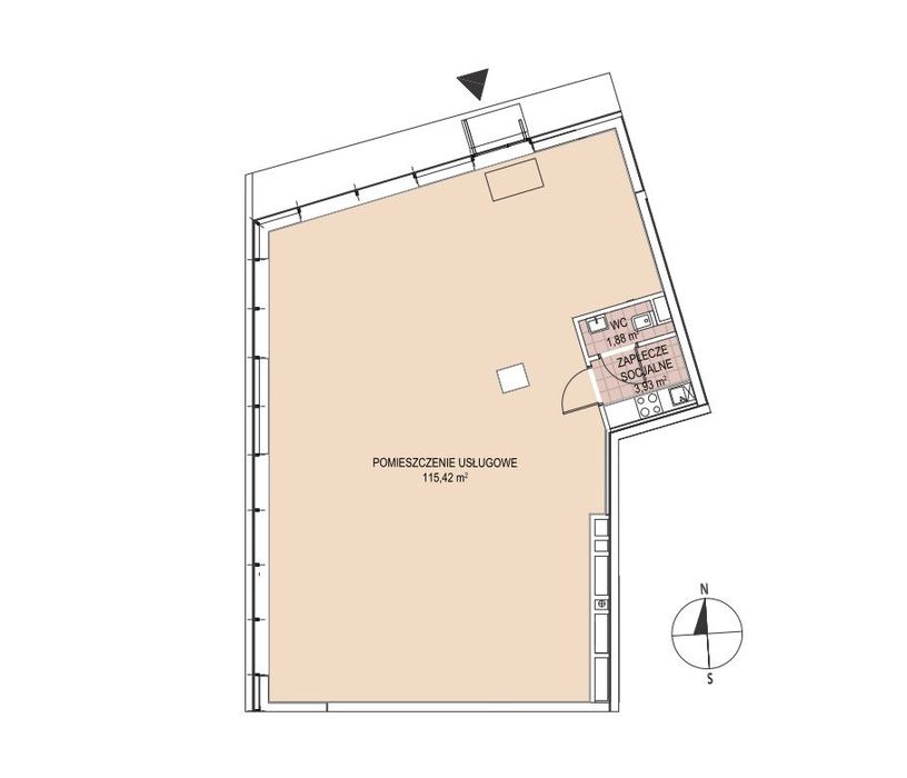 Dwa lokale usługowe | 129,14m2 | 121,23 m2 | ul. Walerego Sławka