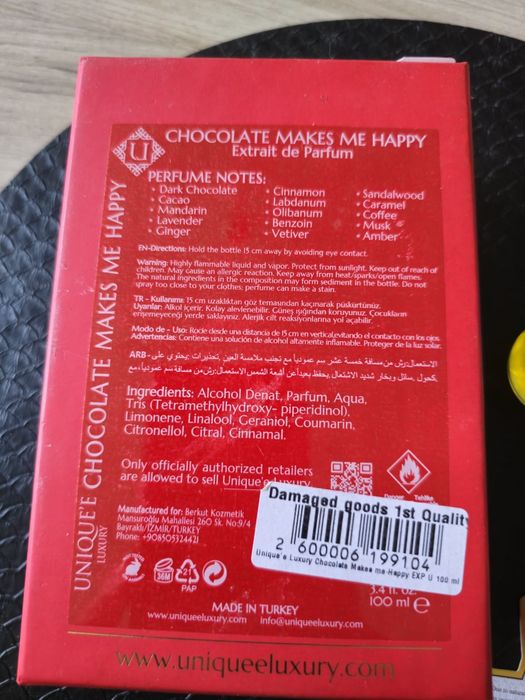 Unique'e Luxury Chocolate Makes Me Happy 45/100ml.