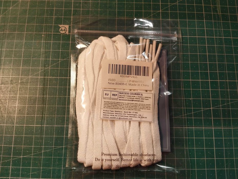 Atacadores Brancos - 115 cm - 2 pares - NOVOS