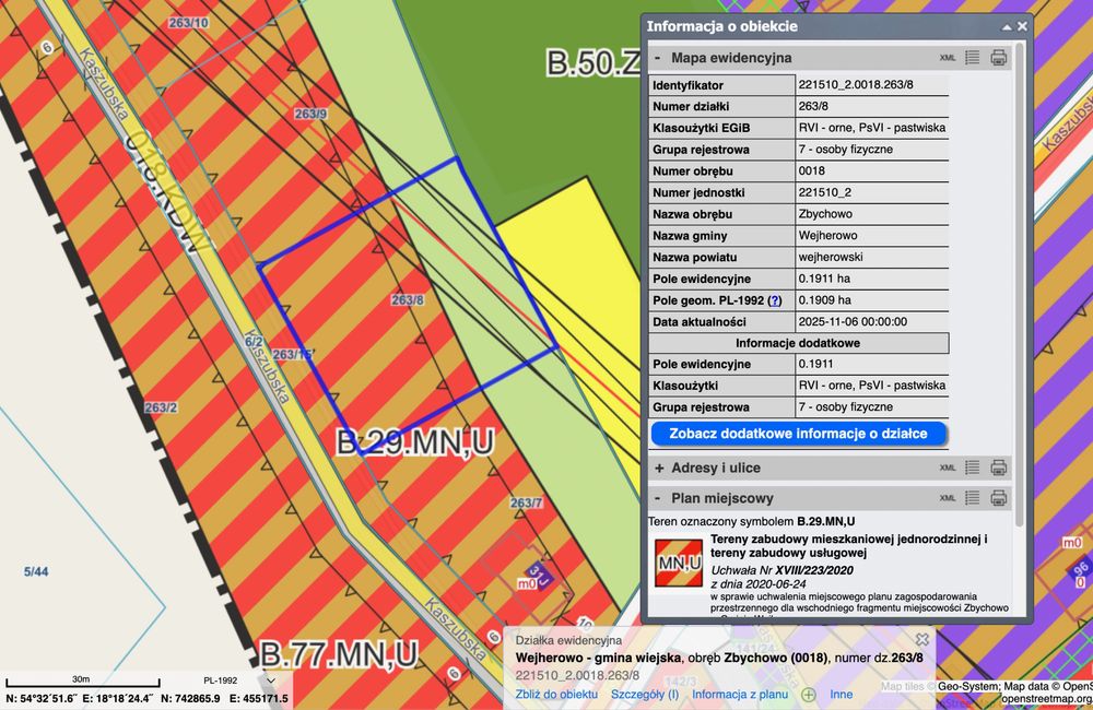 Działka budowlana Zbychowo pow. 1911 m² MPZ (MN, U) Pod Bliźniaka, bliskość lasu i przystanku autobusowego - Bez pośredników - Widok 3