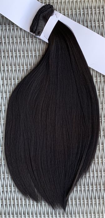Premium Ultra włosy doczepiane, czarny, clip in, 16 klipsów 508.