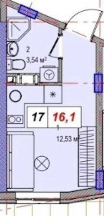 1-room apartment apartment by the address (area 16,1 m²) - Atlanta.ua - photo 5