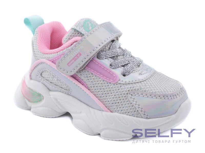 Кросівки дитячі Clibee E151 silver-pink/blu ткань
