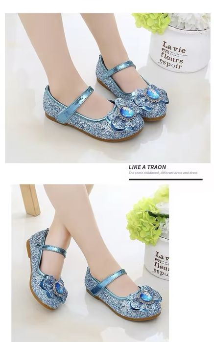 Туфельки блакитні Ельзи Frozen Туфлі Ельза сині детские синие  дитячі