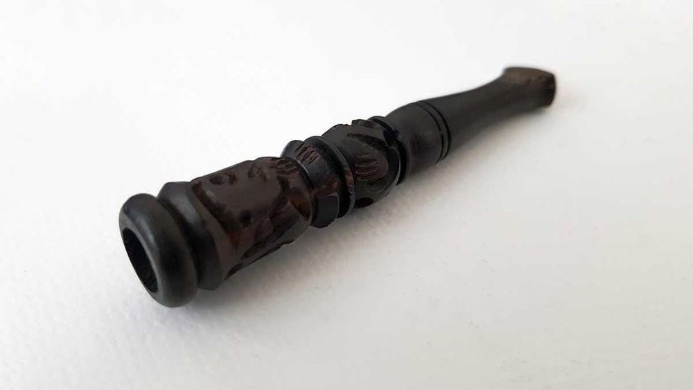 Cachimbo / pipa de tabaco (Birmânia) madeira trabalhada