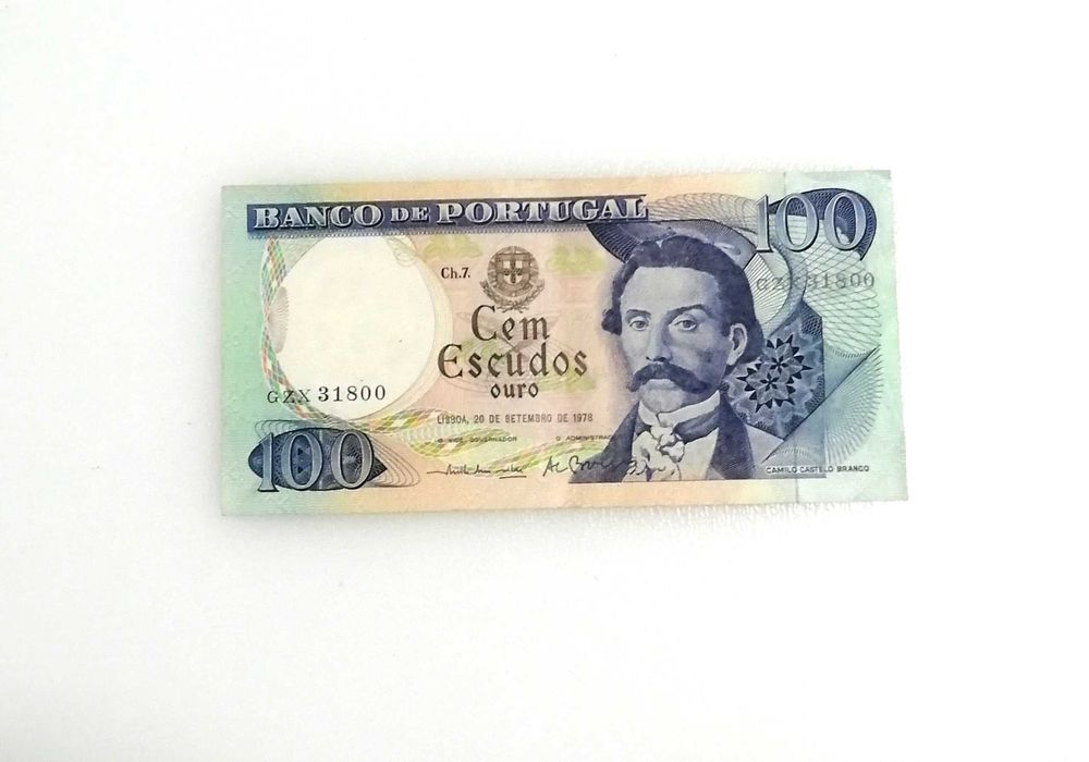 Nota de 100 escudos, 100$, Camilo Castelo Branco, 1978