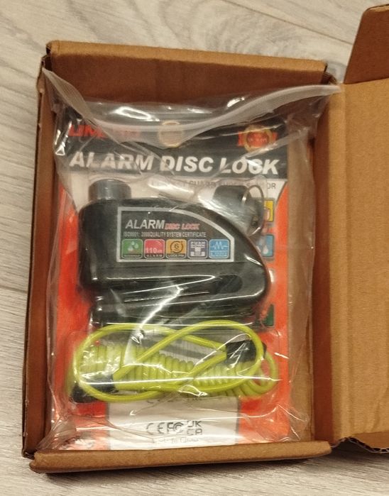 Cadeado disco com alarme moto