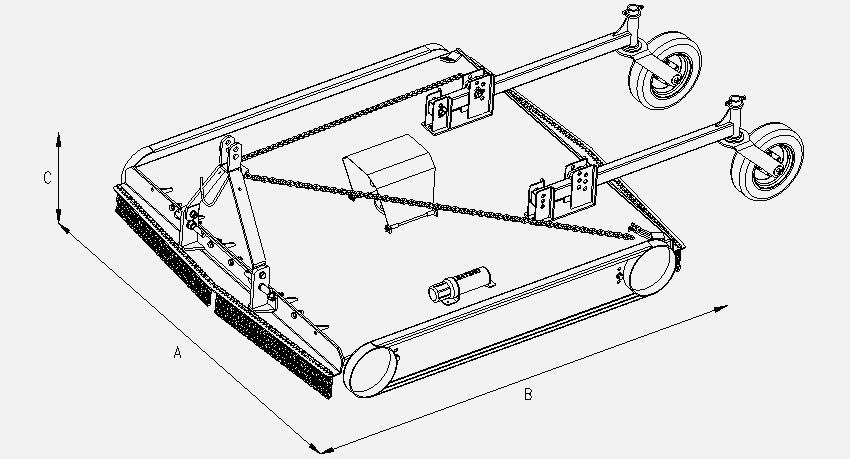 Садова косарка, газонокосарка Mateng TM, косарка, подрібнювач