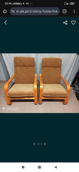 2x Fotele Finka, Jak Nowe, Piekne  ---Cena za 2 sztuki !!!