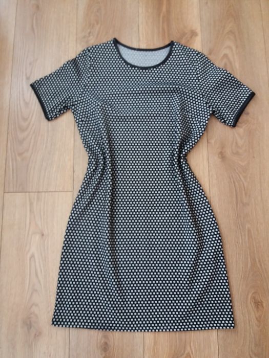 Czarna Sukienka krótki rękaw  36 S New Look jak nowa