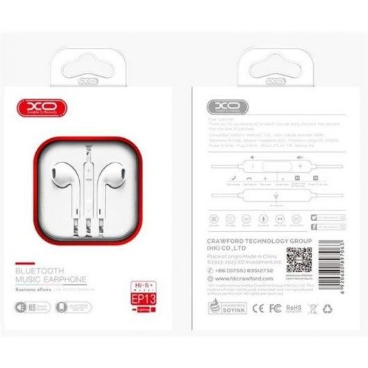 Fones de ouvido XO EP13 Lightning Branco para iPhone