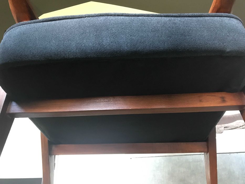 2 Fotele Chierowskiego 366 kolor ciemny grafit styl PRL retro loft