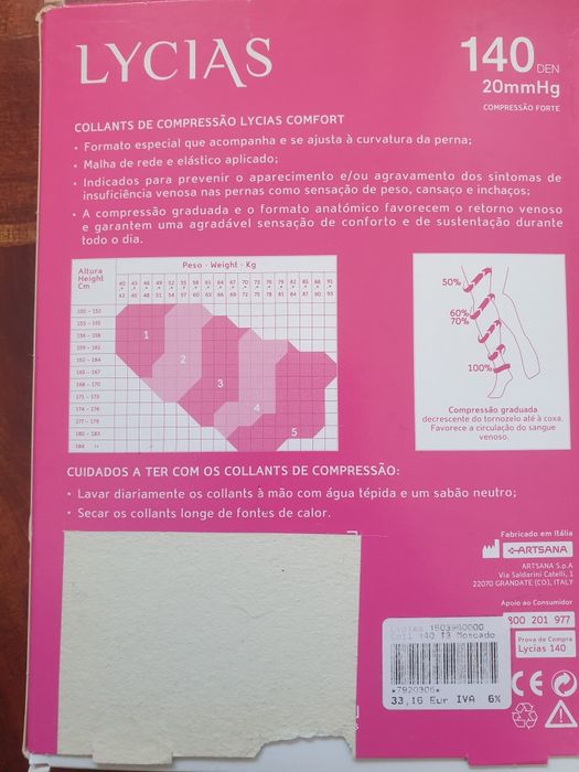 Meia/collant de compressão