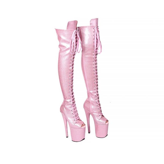 20CM Wysokie kozaki szpilki pole dance regulowane 90cm platforma 39-43