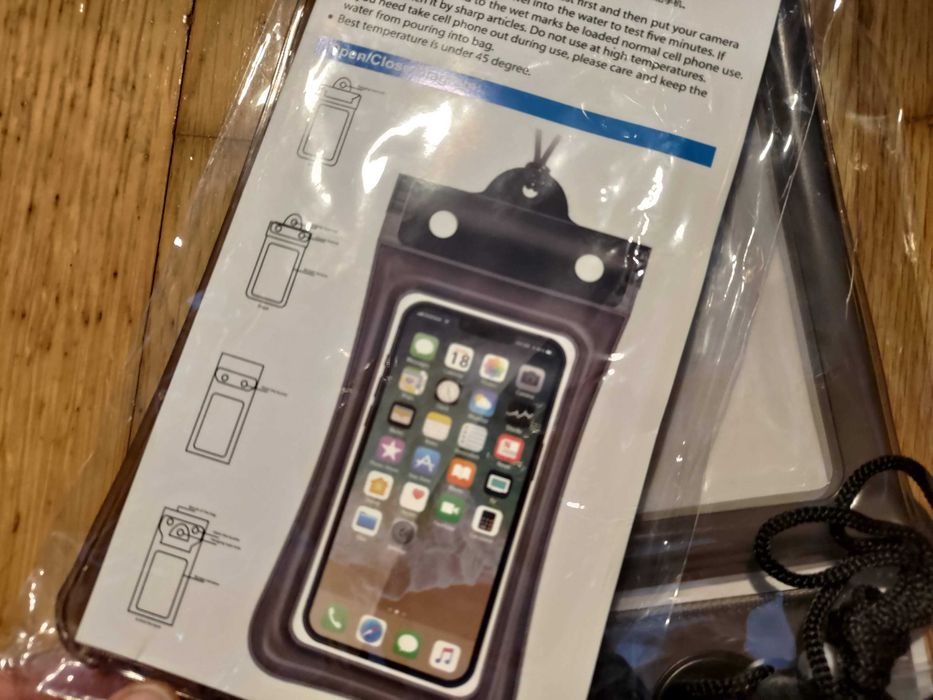 2x Bolsa à Prova D'Água pra Telemóvel iPhone, Impermeável (Novas)