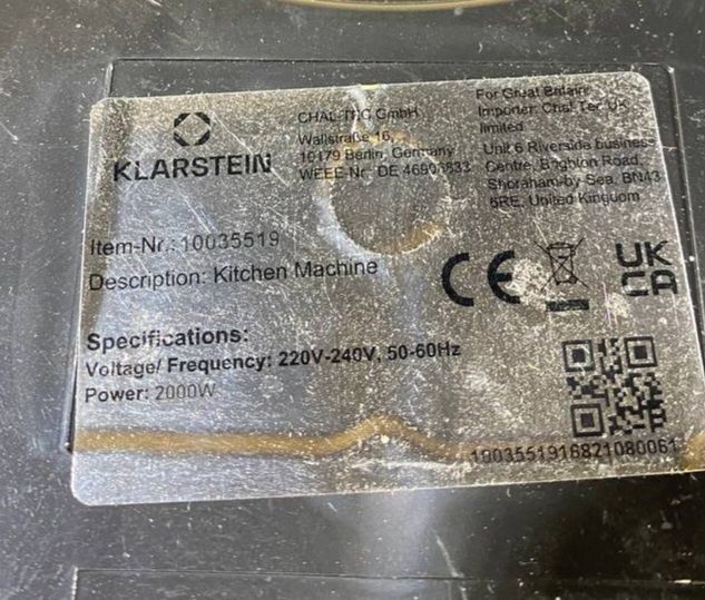 Тістоміс / тестомес / міксер / миксер / Klarstein  з Німеччини 2000w