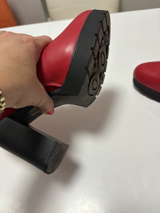 Buty damskie 38 kozaki botki czerwone