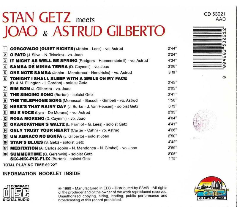 Stan Getz - Stan Getz meets Joao & Astrud Gilberto