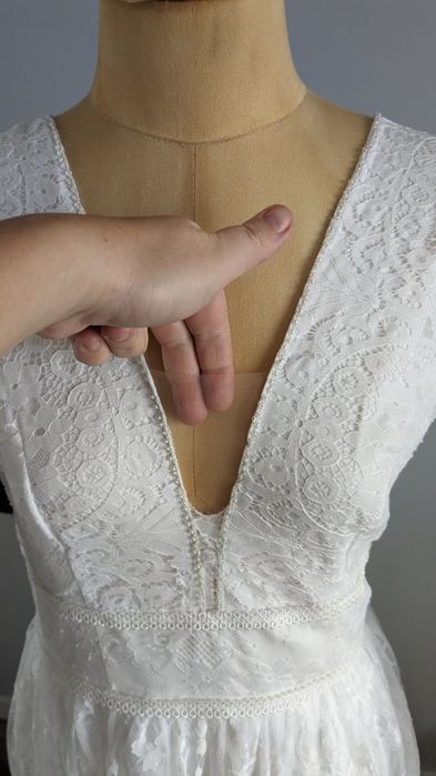 Piękna suknia ślubna zwiewna boho, vintage stan bardzo dobry