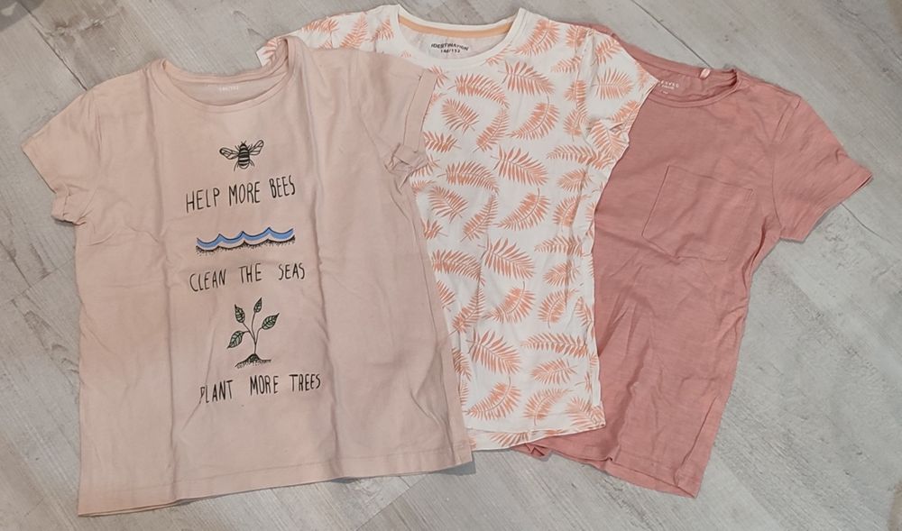 Koszulki T-shirt 3 sztuki 146 dla dziewczynki