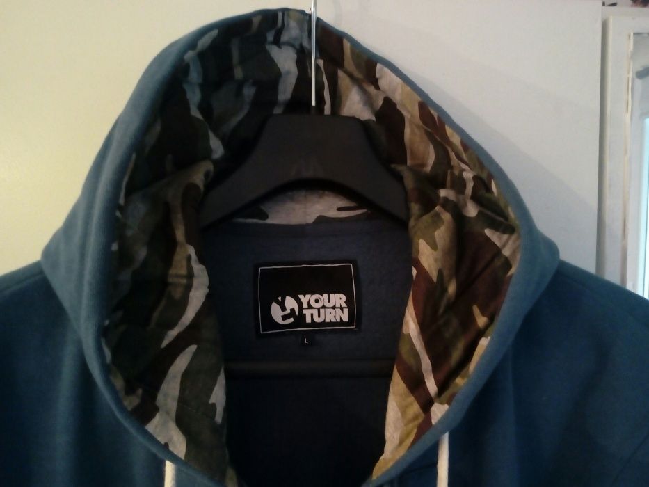 Bluza, granat, moro kaptur, rozmiar L . Nowa,