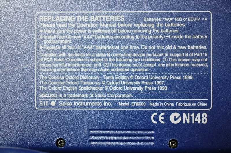 SEIKO ER 6000 OXFORD Theasures Spell Check tenth edition