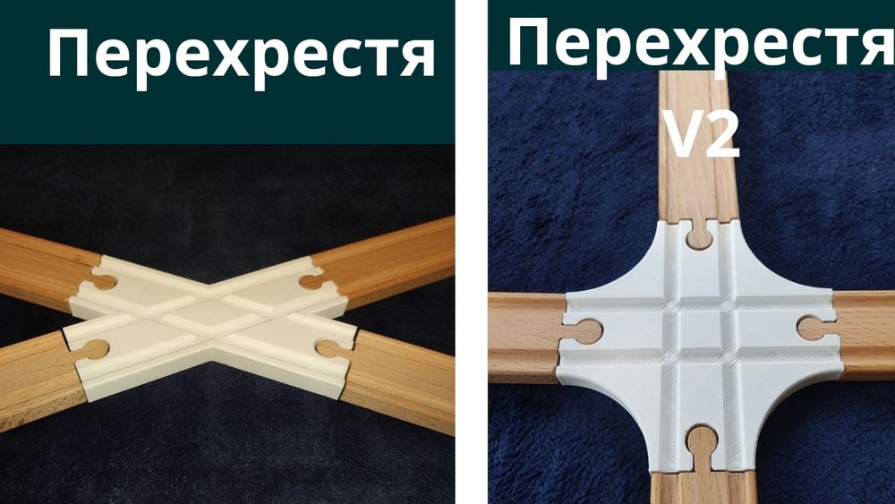 Єлементи "перехрестя" для дерев'яної залізниці (Brio, Playtive, Ikea)