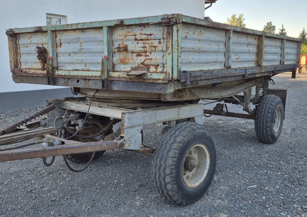 Przyczepa rolnicza Sanok d47A wywrotka 3 strony zarejestrowana transport
