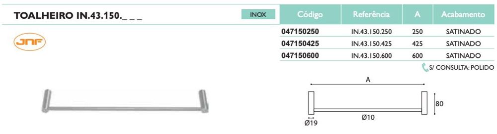 Porta-rolos e toalheiros JNF serie FINE